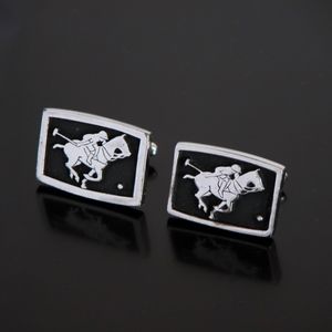 Vtg Hickok POLO Player Cufflinks Silver Tone